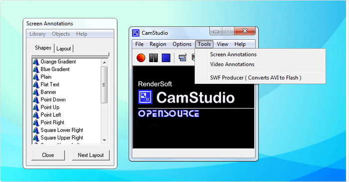CamStudio - Bildschirmaufnahme-Programm für Windows