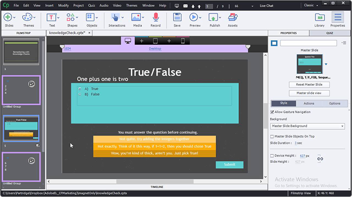 Adobe Captivate E-Learning-Autorensystem Adobe Captivate Autorentool