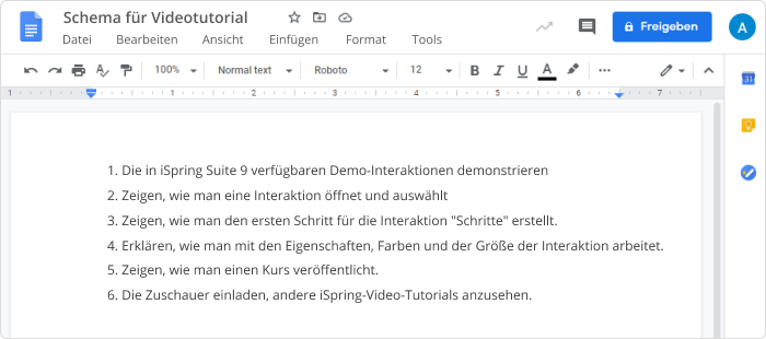 Überblick, wie man ein Videotutorial mit iSpring erstellt