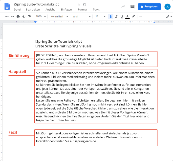 Skript zum Erstellen eines Videotutorials