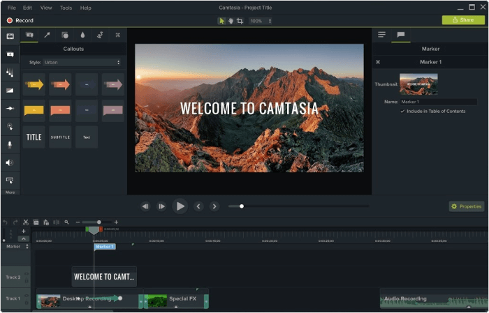 Camtasia SCORM-Software