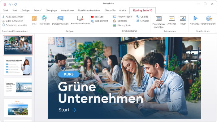 Veröffentlichen in iSpring Suite Veröffentlichen in iSpring Suite