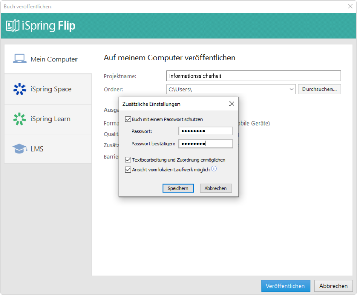 Zusätzliche Einstellungen Zusätzliche Einstellungen in iSpring Suite