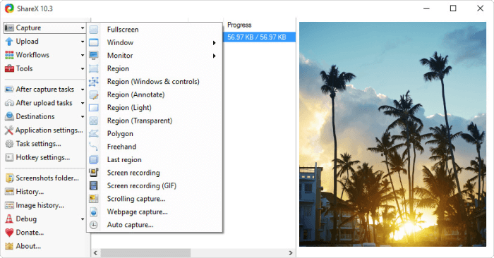 ShareX - Bildschirmaufnahmeprogramm für Windows