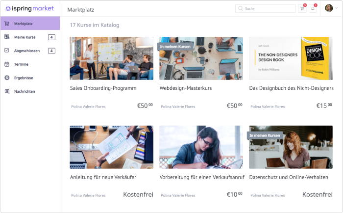iSpring Market - eine Plattform zum Verkauf von Online-Kursen
