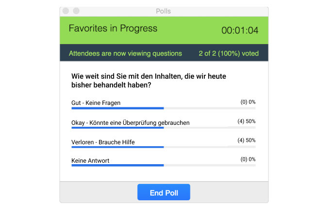 Umfragen im Zoom durchführen