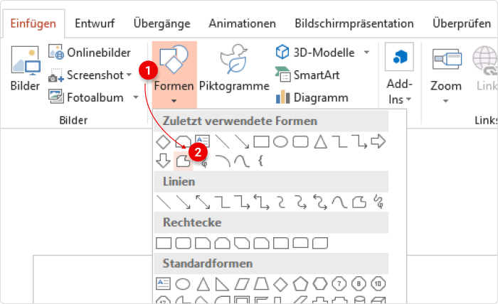 Hervorheben eines bestimmten Folienbereichs in PowerPoint