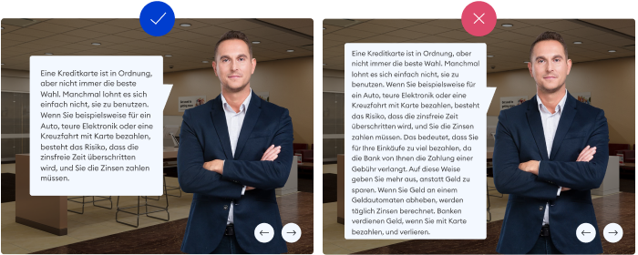 Text auf der Folie minimieren Online-Kurse erstellen