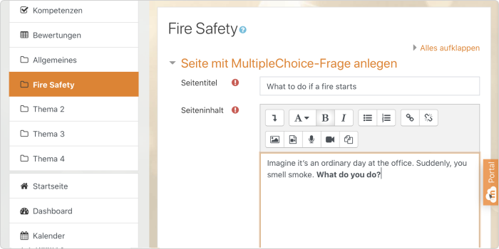 Frageseite erstellen Frageseite erstellen