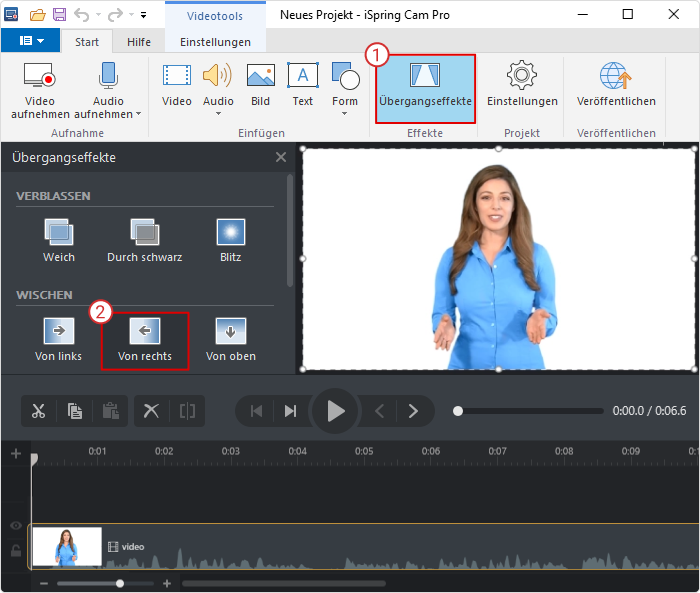 Übergangseffekte in iSpring Suite Übergangseffekte in iSpring Suite