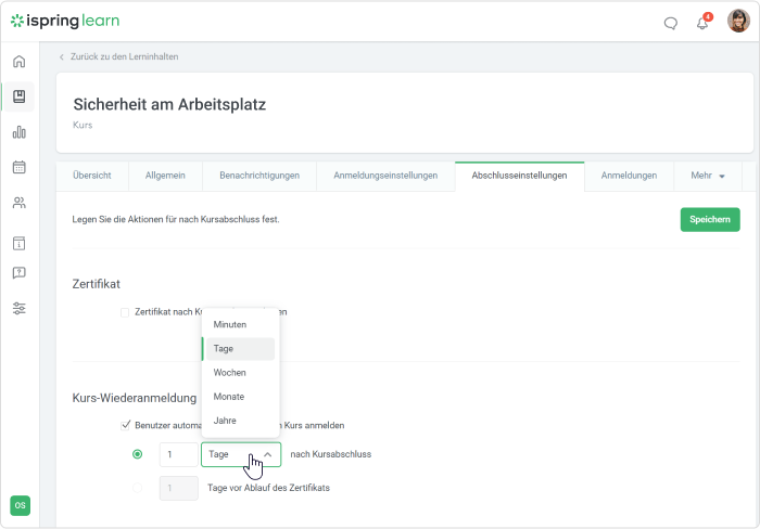 Wiederkehrende Anmeldungen in iSpring Learn