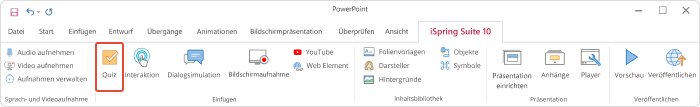 iSpring Suite iSpring Suite-Oberfläche