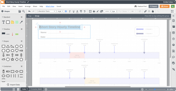 Zeitstrahl erstellen mit Lucidchart