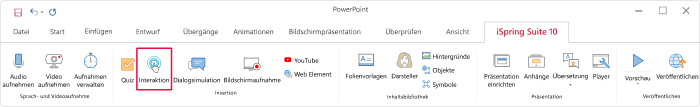 Interaktionen Interaktionen in iSpring Suite