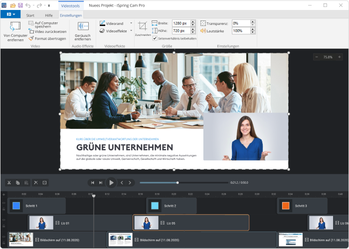iSpring Suite Video-Editor für E-Learning