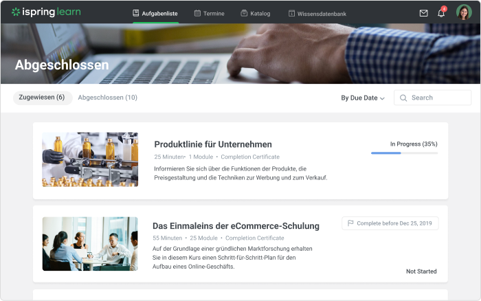 iSpring Learn LMS für E-Learning