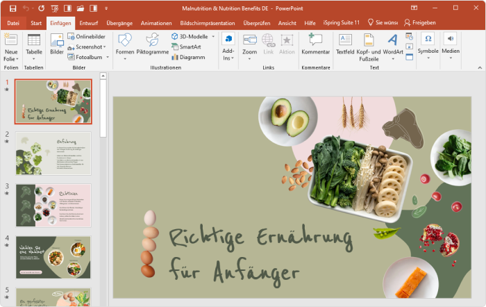 Inhalt für PowerPoint auf iPad entwerfen