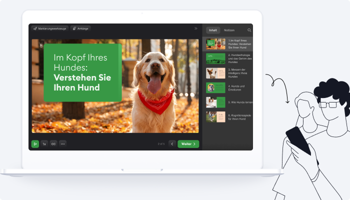 Teilen den Inhalt Teilen Sie Kurse, die mit dem Autorensystem erstellt wurden
