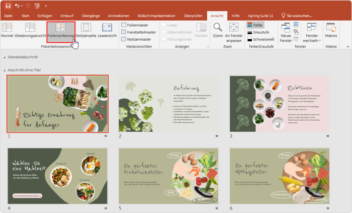 Foliensortierung in PowerPoint