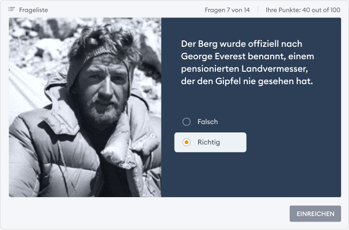 Wahr/Falsch Quiz-Vorlage