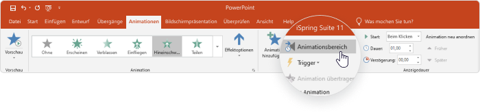 Animationseffekte für den Zeitstrahl in PowerPoint 2013