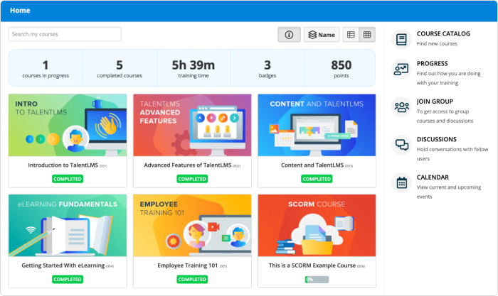 TalentLMS-Schulungsplattform