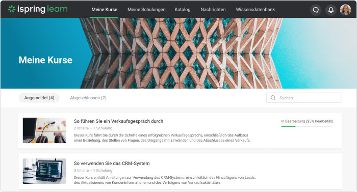 iSpring Learn-Schulungsplattform