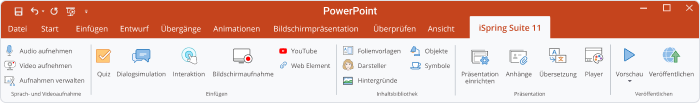 PowerPoint Voice Over Funktion in der Symbolleiste