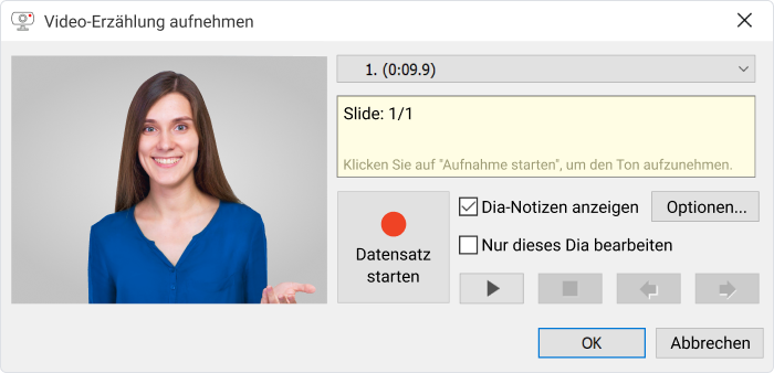 Das Fenster zum Videoaufnahme aufzeichnen in iSpring Suite