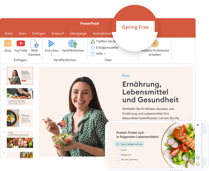 iSpring Free Quiz-Präsentationen mit iSpring Free erstellen