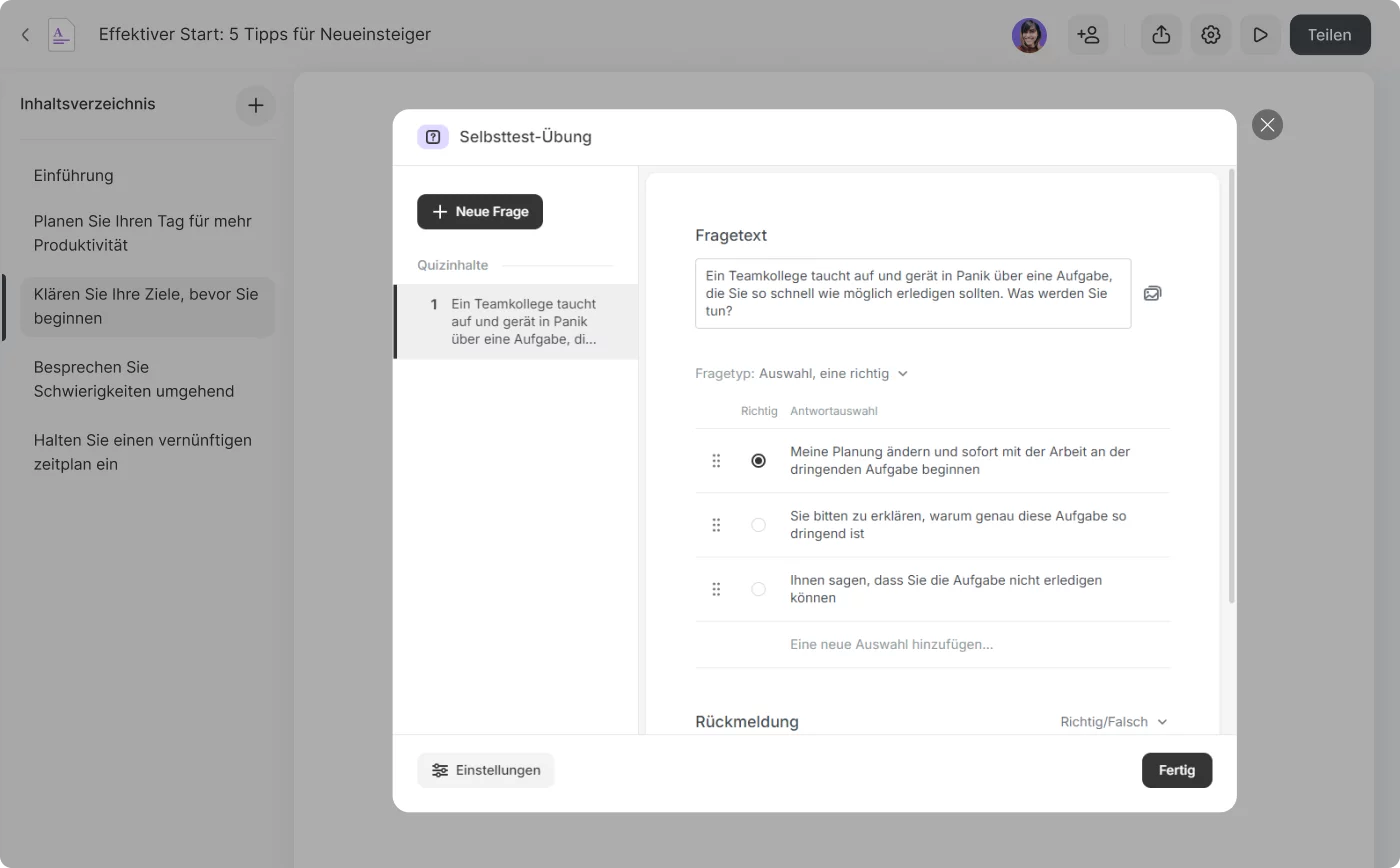 iSpring Suite Max Multiple-Choice-Test mit iSpring Suite Max erstellen