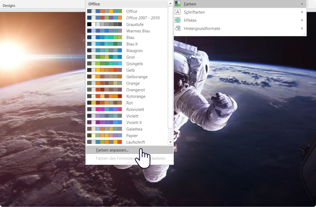 Link in PowerPoint einfügen: Farben anpassen