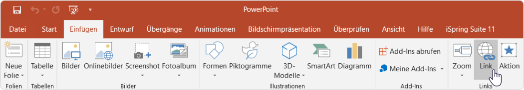 Link in PowerPoint einfügen: Hyperlink für ein neues Dokument erstellen