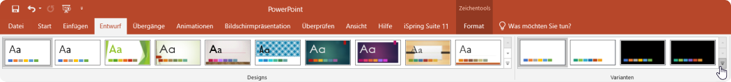 Link in PowerPoint einfügen: Design Reiter