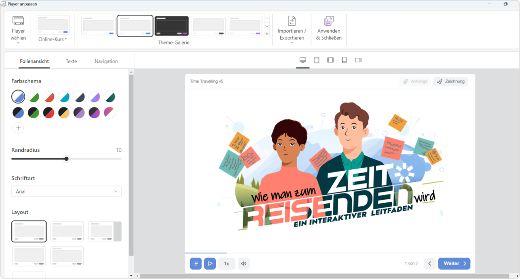 Link in PowerPoint einfügen: anpassbarer Player