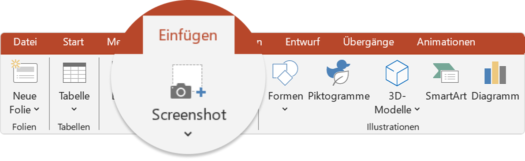 Screenshot einfügen PDF in PPT einfügen