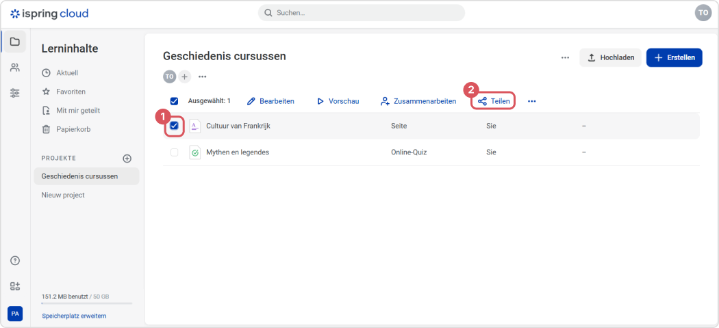 SCORM-Cloud Alternative: Kurs teilen