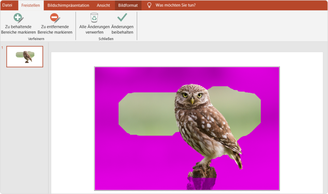 Automatisches PowerPoint-Bildhintergrund entfernen