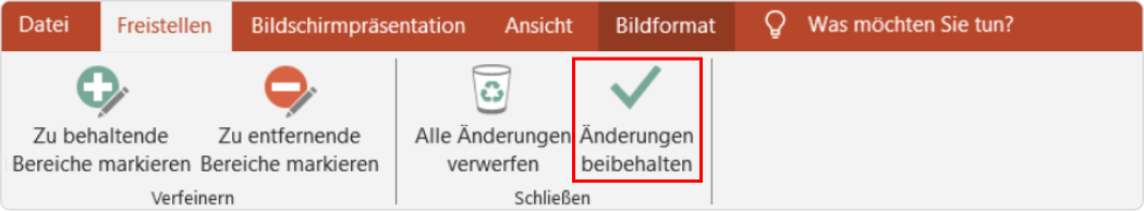 PowerPoint-Bildhintergrund entfernen: Änderungen beibehalten