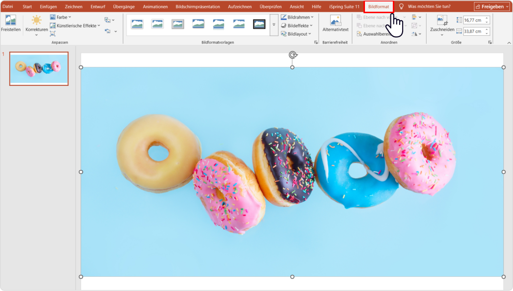 PowerPoint-Hintergrund transparent machen: die Registerkarte Bildformat