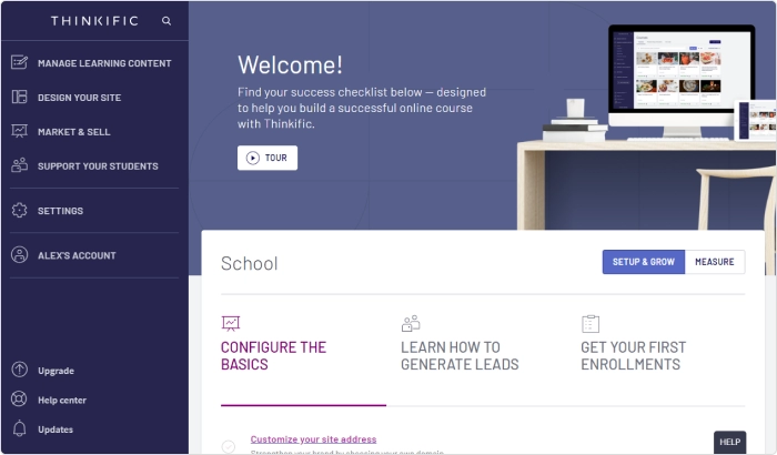 Online-Kurs-Plattform: Thinkific