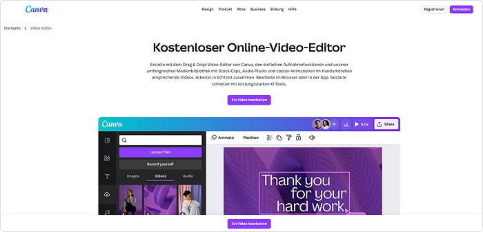 Canva - Software zum Erstellen von Erklärvideos