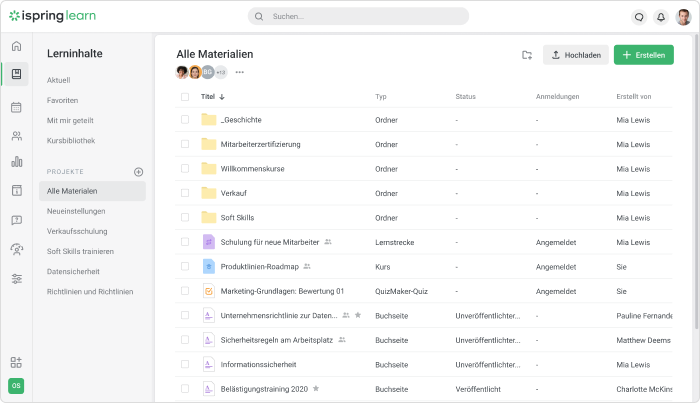 Wissensdatenbank in iSpring LMS Einarbeitung: Wissensdatenbank in iSpring LMS