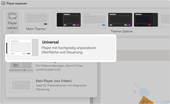 PowerPoint zusammenführen: Player 