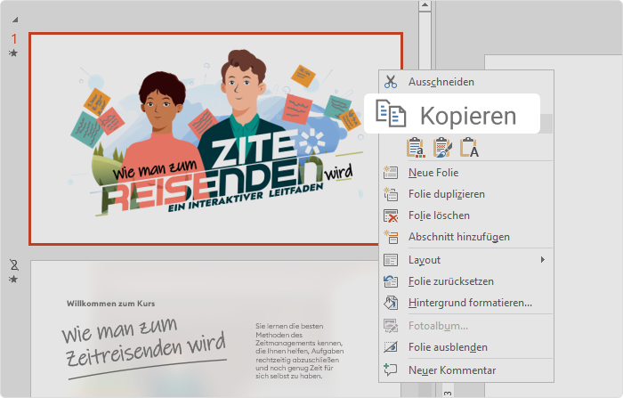 PowerPoint zusammenführen: Folien kopieren
