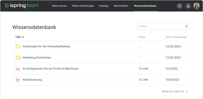 Mitarbeiterentwicklung: Wissensdatenbank in iSpring LMS