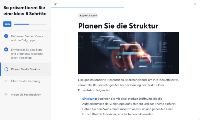 Microlearning-Kurs erstellt mit iSpring Cloud AI Microlearning-Kurs