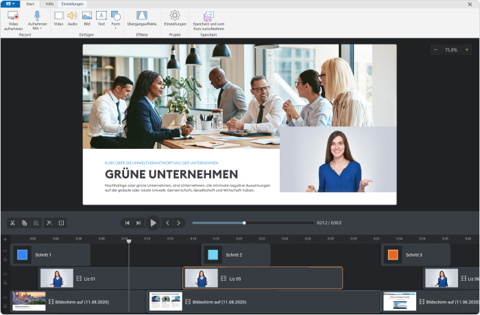iSpring Suite Video-Editor Screencast erstellen: iSpring Suite Video-Editor