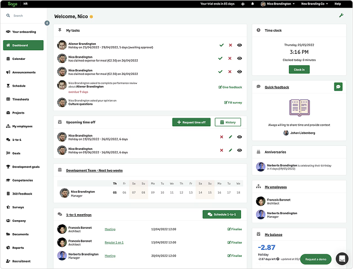 Sage Sage ist eine Personalentwicklungs-Software