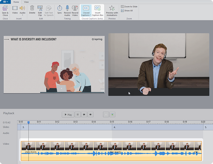 iSpring Suite AI Video-Untertitel mit iSpring Suite AI erstellen